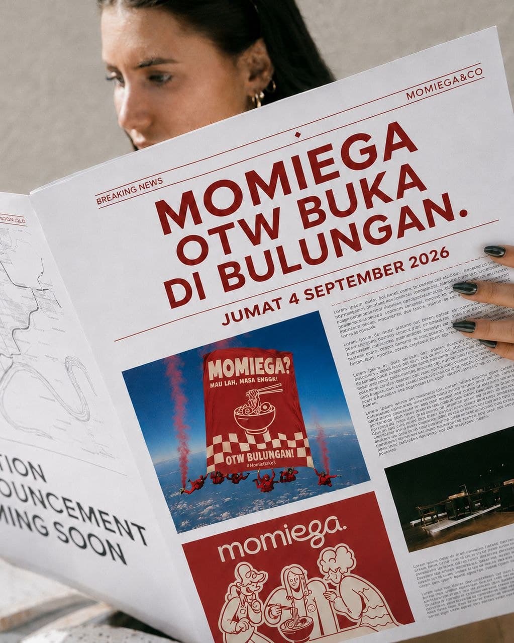 Pengumuman Momiega membuka cabang di Bulungan